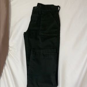 Dark olive green low rise jeans